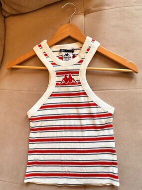 Kappa Red And White Logo Tank Top - Size Small